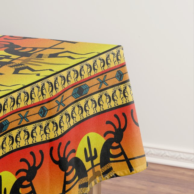 Nappe Sud-Ouest Kokopelli Motif Jaune Et Rouge (In Situ)