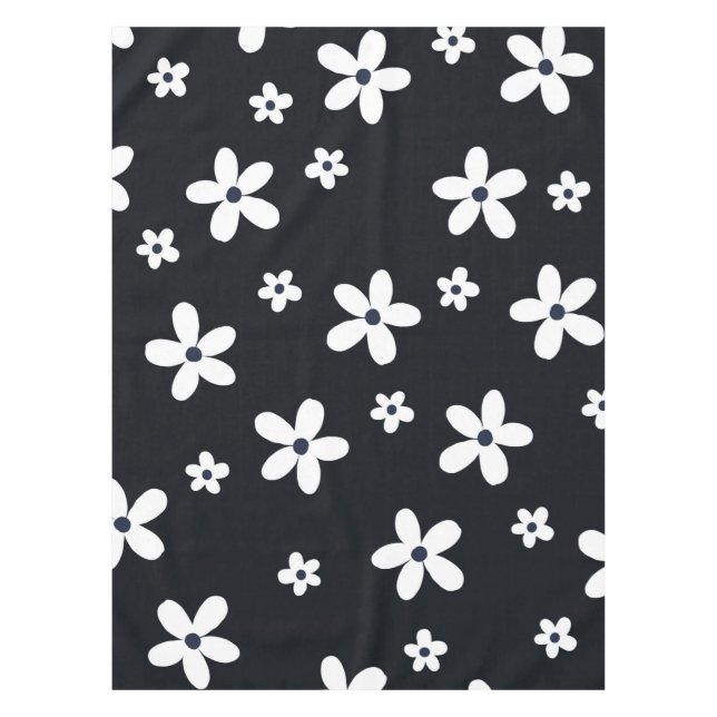 Nappe Summer Boho Black White Daisy Flowers (Devant)