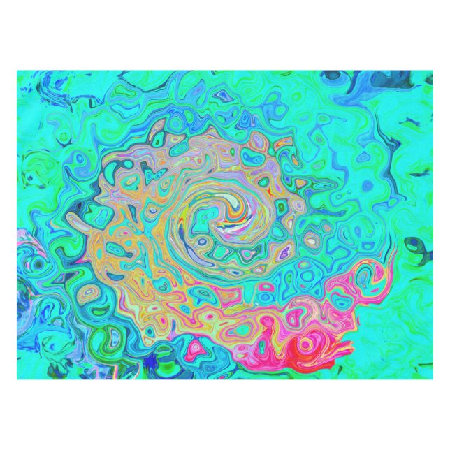 Nappe Super Abstrait Rainbow Liquid Swirl (Devant (Horizontal))