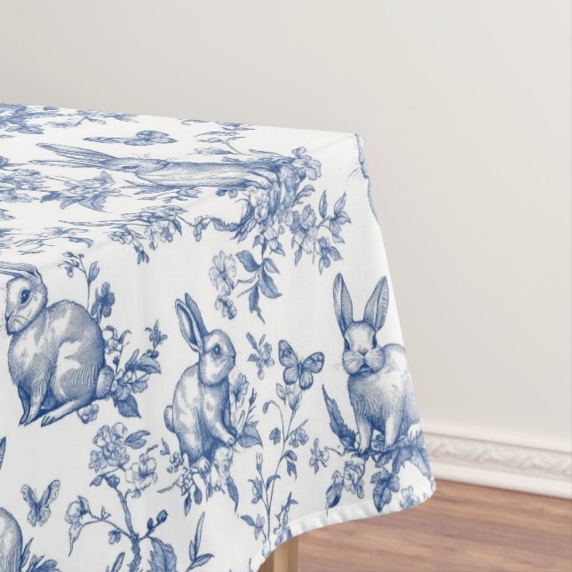 Nappe Sweet Blue Bunny Rabbits French Toile (In Situ)