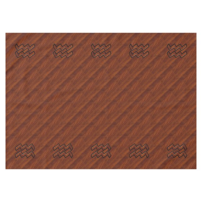 Nappe Symbole Aquarius Zodiac Style acajou Brown (Devant (Horizontal))