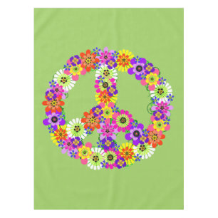 Nappe SYMBOLE DE LA PAIX Floral en vert clair