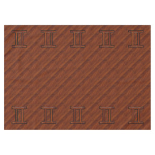 Nappe Symbole Gemini sur l'acajou Brown comme imprimé