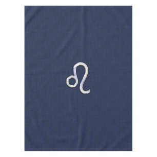 Nappe Symbole Leo d'argent sur l'impression en fibre de 