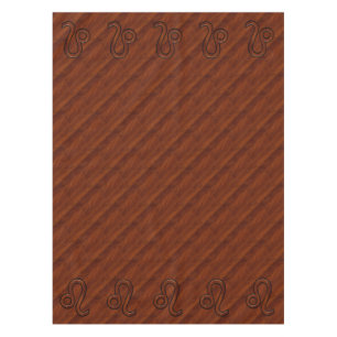 Nappe Symbole Leo Zodiac en bois mahogany riche