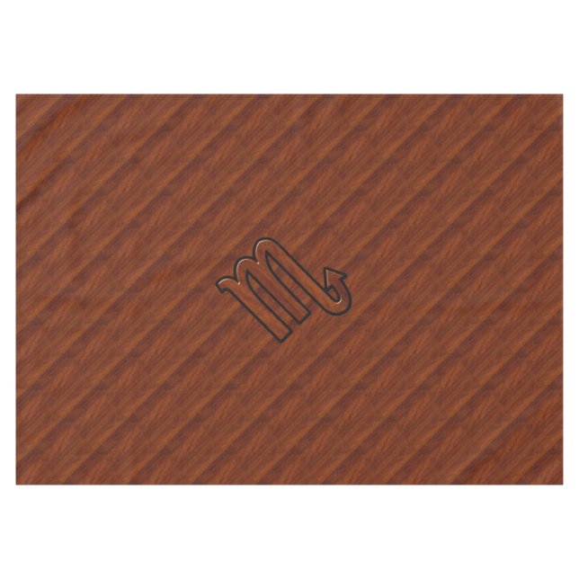 Nappe Symbole stylish Scorpio Zodiac en acajou (Devant (Horizontal))