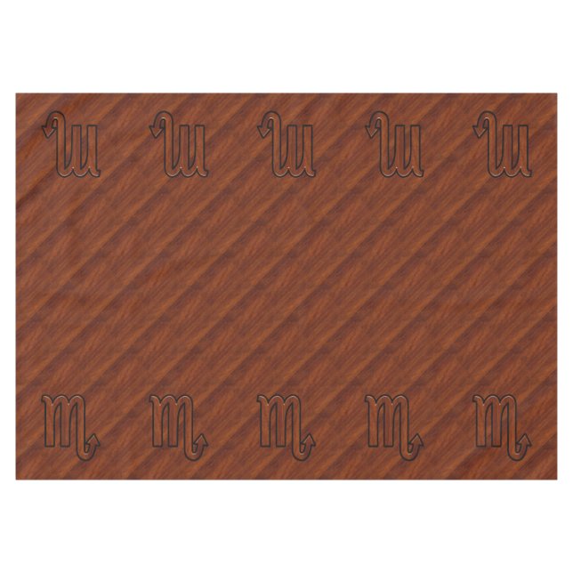 Nappe Symbole stylish Scorpio Zodiac en acajou (Devant (Horizontal))