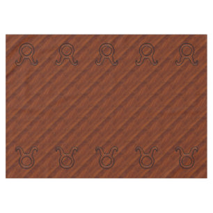 Nappe Symbole Taurus Zodiac sur l'acajou comme imprimé