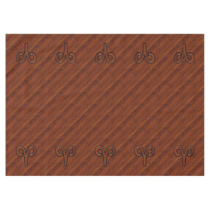Nappe Symbole Zodiac d'Aries moderne en acajou comme imp