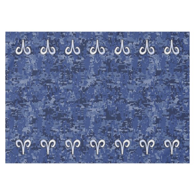 Nappe SYMBOLE Zodiaque Aries Camouflage numérique bleu (Devant (Horizontal))