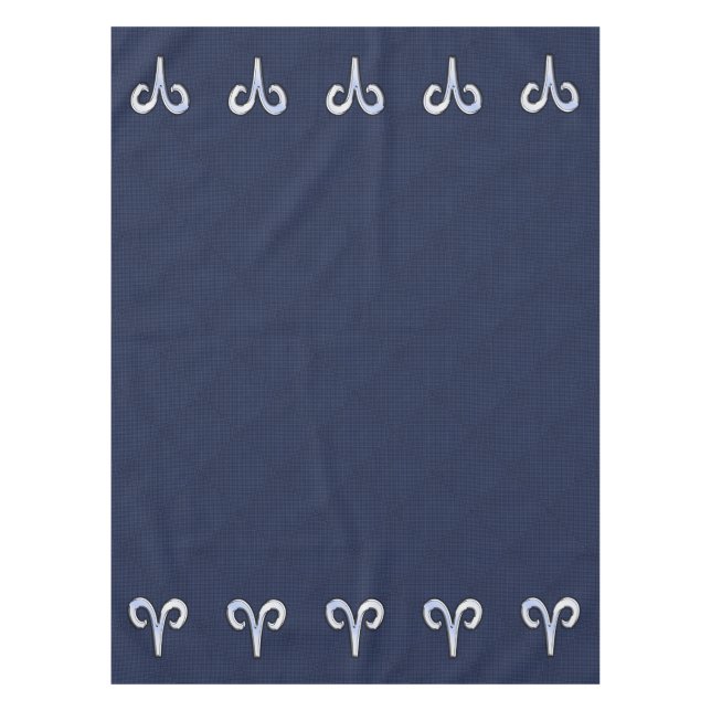 Nappe Symbole Zodiaque moderne Aries bleu Carbone Fibre  (Devant)