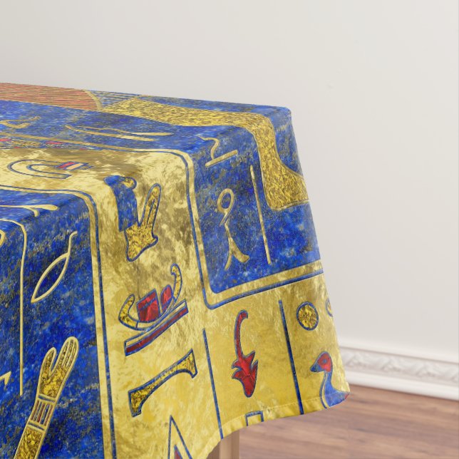 Nappe Symboles égyptiens d'or sur la lazulite de Lapis (In Situ)