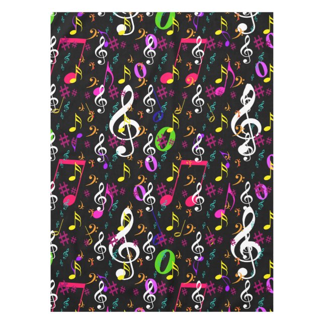 Nappe Symboles musicaux Design Motif (Devant)
