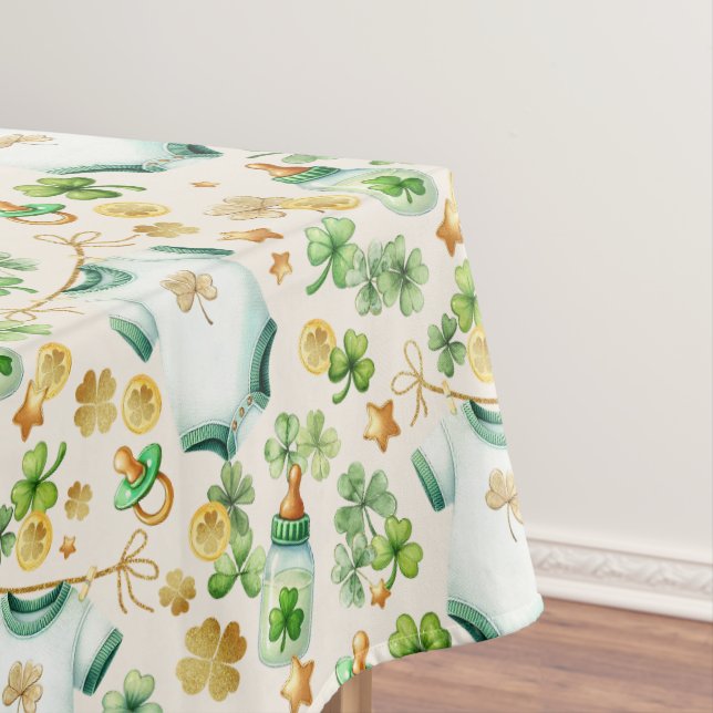 Nappe Table Baby shower Shamrock irlandaise verte (In Situ)