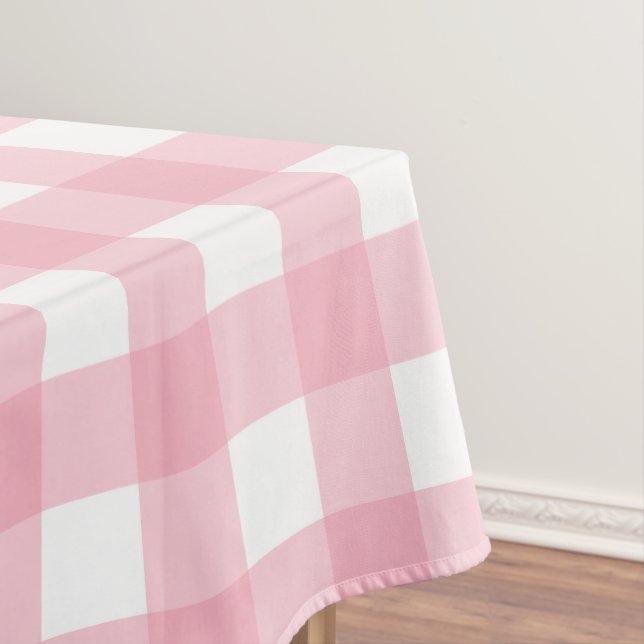 Nappe Table Motif en tableau rose et blanc (In Situ)