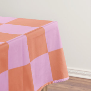 Nappe Tableau À damiers Motif Coral Pastel rose