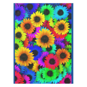 Nappe Tableau joyeux de tournesols colorés