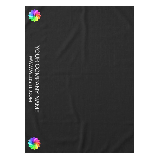 Nappe Tablecloth de salon Logo personnalisé Noir (Devant)