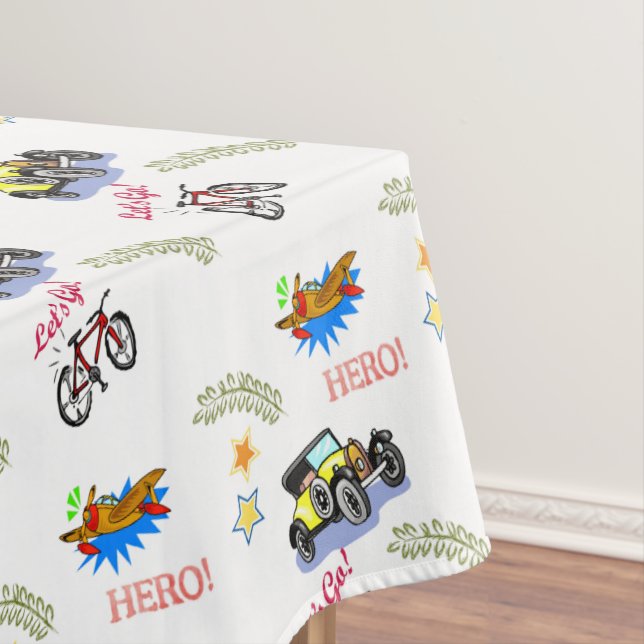 Nappe Tablecloth Hero Voiture de Vélo Avion (In Situ)
