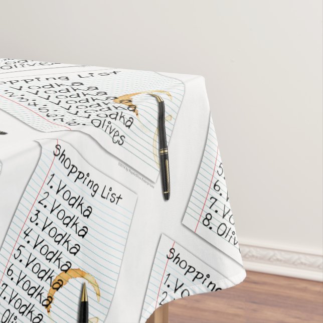 NAPPE TABLECLOTHES - VODKA SHOPPING LIST (In Situ)