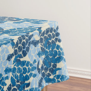 Nappe Tapa hawaïen de tortue de mer de Honu - indigo