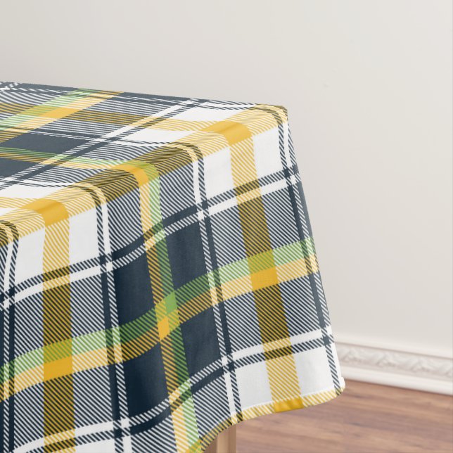 Nappe Tartan Bleu Et Jaune Plaid Scottish Motif (In Situ)