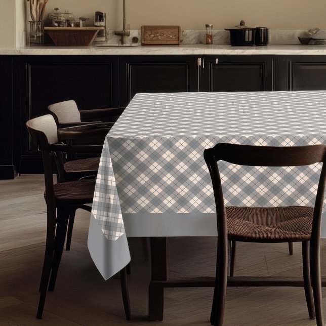 Nappe Tartan classique gris simple Plaid À damiers (Classic Simple Grey Plaid Checkered Tartan Tablecloth)