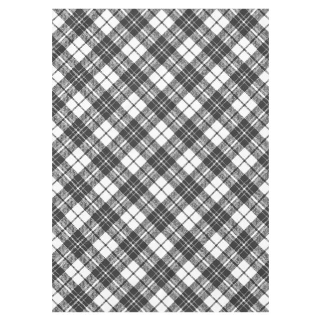 Nappe Tartan motif vacances Noël noir blanc (Devant)