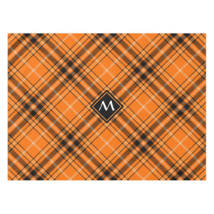 Nappe Tartan orange d'Halloween
