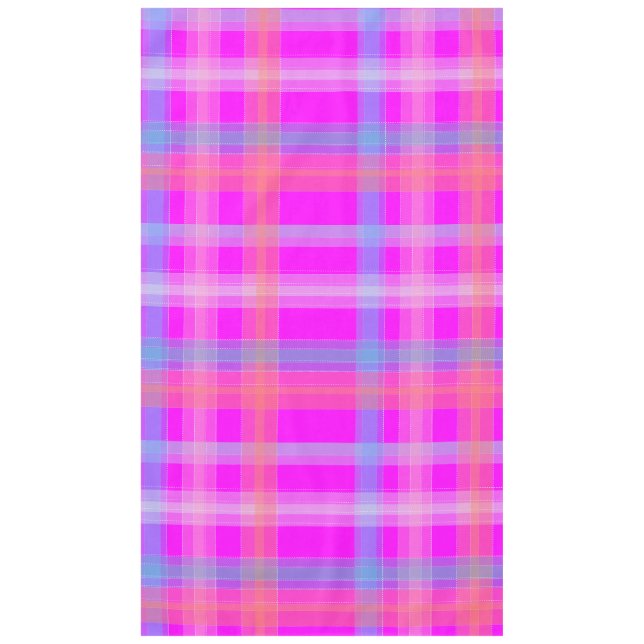 Nappe tartan rayé rose choquant (Devant)