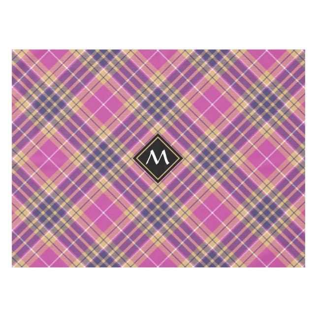 Nappe Tartan rose, or et bleu (Devant (Horizontal))
