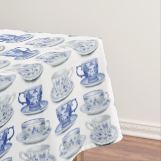 Nappe Tasse de thé bleue et blanche