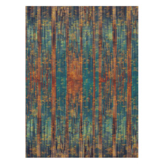 Nappe Teal Blue Green Orange Busy Abstract Tablecloth