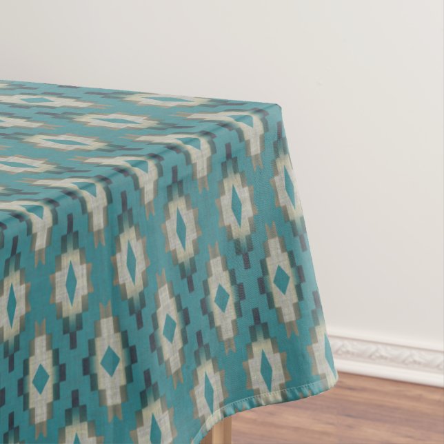 Nappe Tendance Turquoise Bleu Taupe Brown Beige Grey Tri (In Situ)