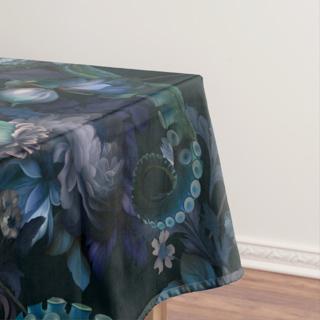 Nappe Tentacle Turquoise De Cthulhu Gothique Avec Fleurs (In Situ)