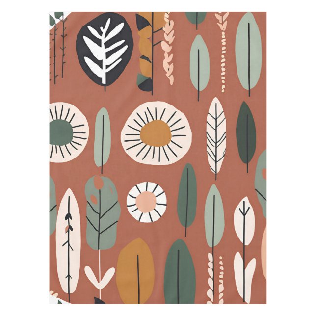 Nappe Terracotta Fleur sauvage Rustic Boho Décor Printem (Devant)