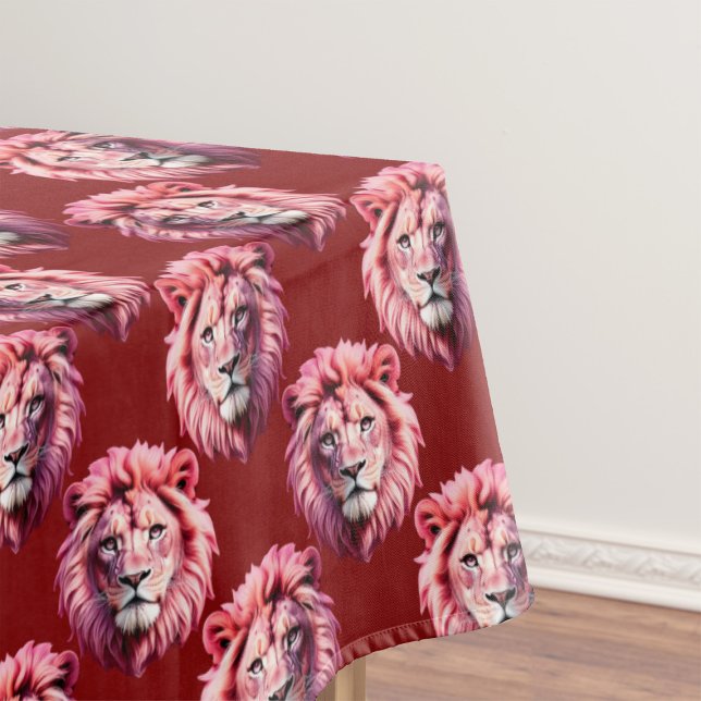 Nappe Tête de lion rose bordeaux Design  (Créateur téléchargé)