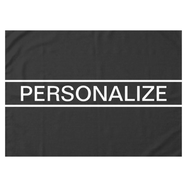 Nappe Texte personnalisable | Bold Modern Black & White (Devant (Horizontal))