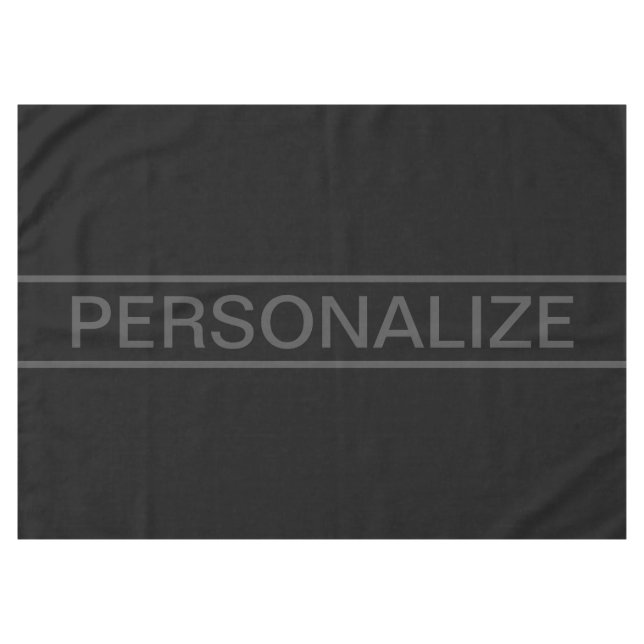 Nappe Texte personnalisable | Gras moderne noir et gris  (Devant (Horizontal))