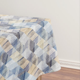 Nappe Textes bleu clair, zigzag beige