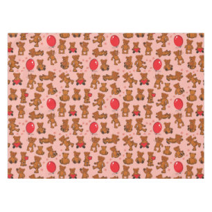 Nappe Texture avec le nounours, coeurs