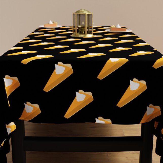 Nappe Thanksgiving Citrouille Motif à tarte noir et oran (Fun pumpkin pie pattern tablecloth perfect for Thanksgiving or any celebration featuring pumpkin pie)