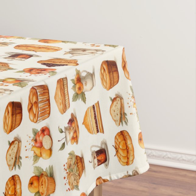 Nappe Thanksgiving Tablecloth Decor – Bread, Pie & Coffe (In Situ)
