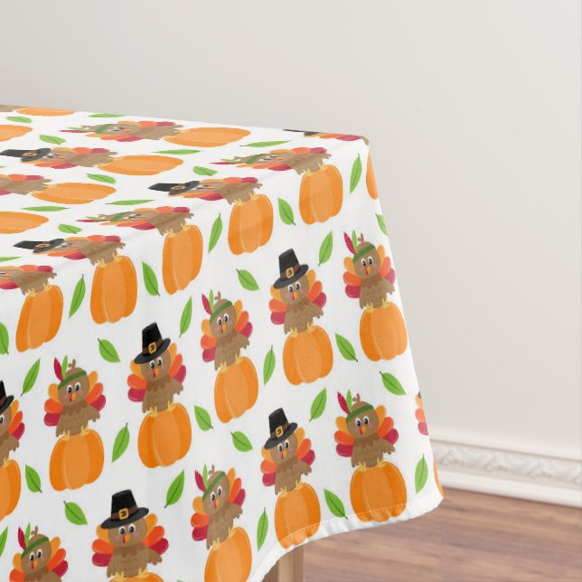 Nappe Thanksgiving Turquie Citrouilles (In Situ)