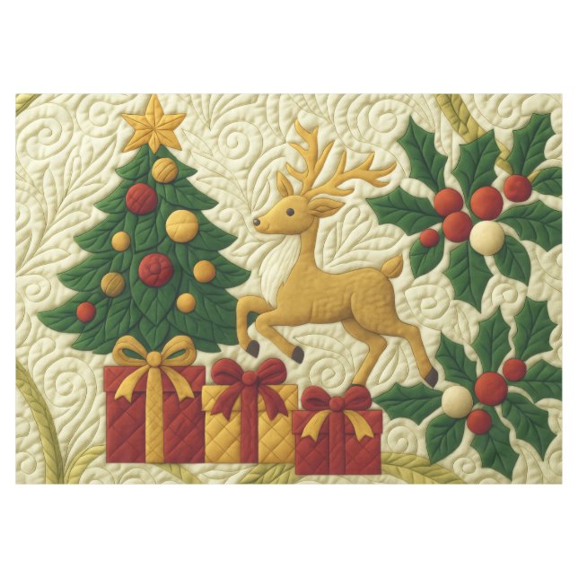 Nappe Thème de Noël Arbre Reindeer Cadeaux Reindeer Look (Devant (Horizontal))