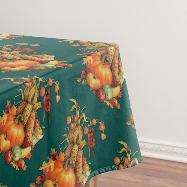 Nappe Tissu de la récolte d'automne Thanksgiving Green T (In Situ)