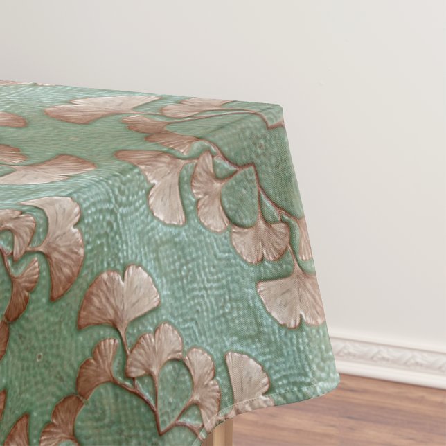 Nappe Tissu de table avec conception feuille Gingko (Tablecloth with gingko leaves.)