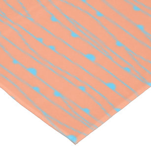 Nappe Tissu de table, corail et noeuds turquoise sur cor