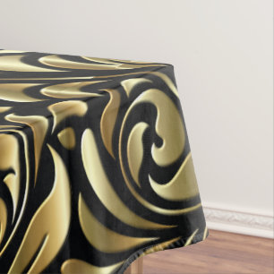 Nappe Tissu de table - Drame en noir et or