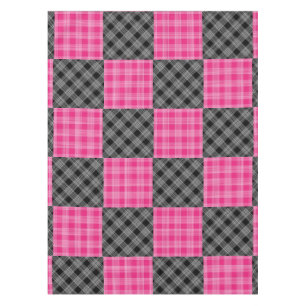 Nappe Tissu rose et noir